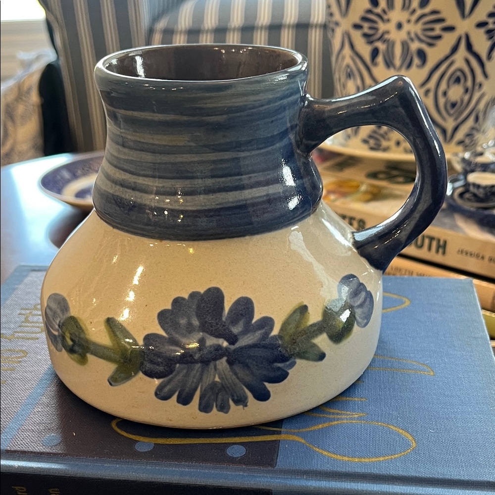 Vintage Louisville Stoneware Bachelor Button Floral mini Jug/Pitcher